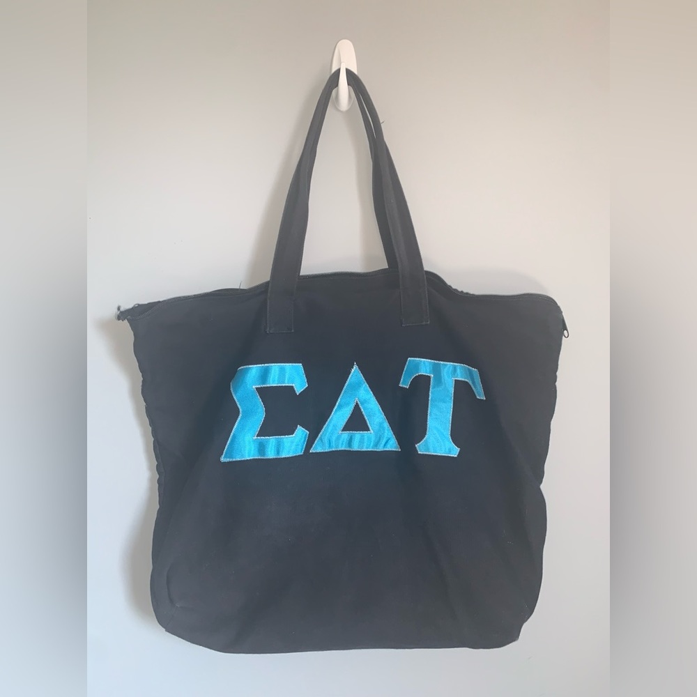 Sigma Delta Tau Sorority SDT Lettered Tote Bag